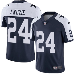 Nike Cowboys #24 Chidobe Awuzie Navy Blue Thanksgiving Mens Stitched NFL Vapor Untouchable Limited Throwback Jersey