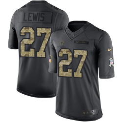 Nike Cowboys #27 Jourdan Lewis Black Mens 2016 Salute to Service NFL Limited Jersey