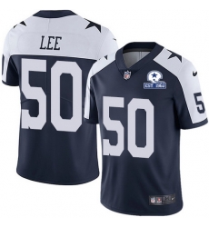 Nike Cowboys 50 Sean Lee Navy Blue Thanksgiving Men Stitched With Established In 1960 Patch NFL Vapor Untouchable Limited Throwback Jersey
