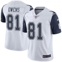 Nike Cowboys #81 Terrell Owens White Mens Stitched NFL Limited Rush Jersey