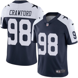 Nike Cowboys #98 Tyrone Crawford Navy Blue Thanksgiving Mens Stitched NFL Vapor Untouchable Limited Throwback Jersey