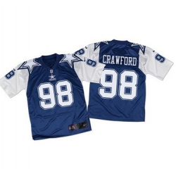 Nike Cowboys #98 Tyrone Crawford Navy BlueWhite Throwback Mens Stitched NFL Elite Jersey