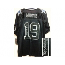 Nike Dallas Cowboys 19 Miles Austin Black Elite Light Out Signed NFL Jersey