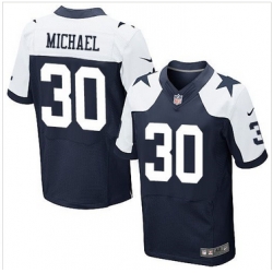 Nike Dallas Cowboys #30 Christine Michael Navy Blue Thanksgiving Throwback Mens Stitched NFL Elite Jersey