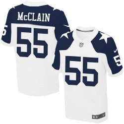 Nike Dallas Cowboys #55 Rolando McClain White Thanksgiving Throwback Men 27s Stitched NFL Elite Jersey