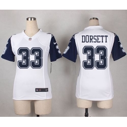 Nike Cowboys 33 Tony Dorsett White Womens Stitched NFL Elite Rush Jersey