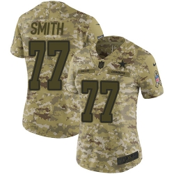 Nike Cowboys #77 Tyron Smith Camo Women Stitched NFL Limited 2018 Salute to Service Jersey