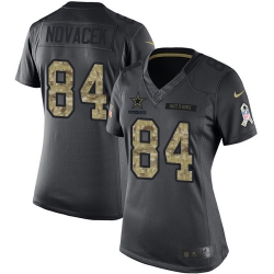 Nike Cowboys #84 Jay Novacek Black Womens 2016 Salute to Service NFL Limited Jersey