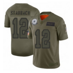 Womens Dallas Cowboys 12 Roger Staubach Limited Camo 2019 Salute to Service Football Jersey