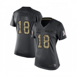 Womens Dallas Cowboys 18 Randall Cobb Limited Black 2016 Salute to Service Football Jersey