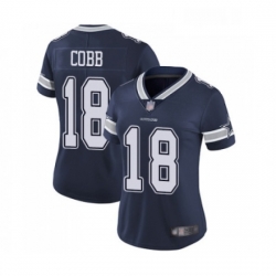 Womens Dallas Cowboys 18 Randall Cobb Navy Blue Team Color Vapor Untouchable Limited Player Football Jersey