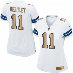 Womens Nike Dallas Cowboys 11 Cole Beasley Elite WhiteGold NFL Jersey