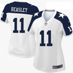 Womens Nike Dallas Cowboys 11 Cole Beasley Game White Throwback Alternate NFL Jersey