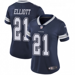 Womens Nike Dallas Cowboys 21 Ezekiel Elliott Elite Navy Blue Team Color NFL Jersey