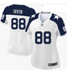 Womens Nike Dallas Cowboys 88 Michael Irvin Elite White Throwback Alternate NFL Jersey