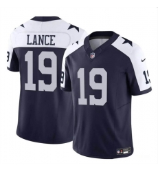 Youth Dallas Cowboys 19 Trey Lance Navy White 2023 F U S E Vapor Untouchable Limited Stitched Football Jersey