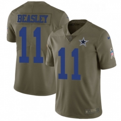 Youth Nike Dallas Cowboys 11 Cole Beasley Limited Olive 2017 Salute to Service NFL Jersey