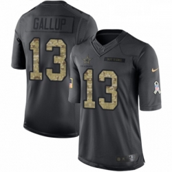 Youth Nike Dallas Cowboys 13 Michael Gallup Limited Black 2016 Salute to Service NFL Jersey