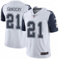 Youth Nike Dallas Cowboys 21 Deion Sanders Limited White Rush Vapor Untouchable NFL Jersey