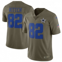 Youth Nike Dallas Cowboys 82 Jason Witten Limited Olive 2017 Salute to Service NFL Jersey