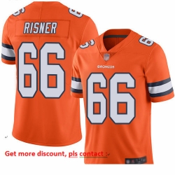 Broncos 66 Dalton Risner Orange Men Stitched Football Limited Rush Jersey