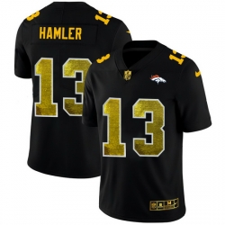 Denver Broncos 13 KJ Hamler Men Black Nike Golden Sequin Vapor Limited NFL Jersey