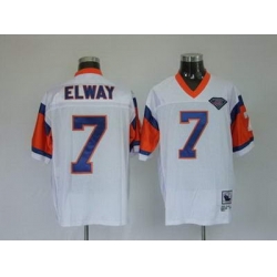 Denver Broncos 7 John Elway White Throwback Jerseys