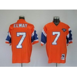 Denver Broncos 7 John Elway orange Throwback Jerseys