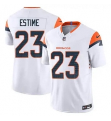 Men Denver Brocos Audric Estime #23 White 2024 F U S E Stitched Limited NFL Jersey