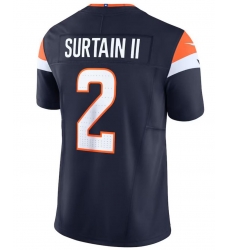 Men Denver Broncos 2 Pat Surtain II Navy 2024 F U S E  Alternate Vapor Limited Stitched Football Jersey