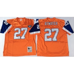 Men Denver Broncos 27 Steve Atwater Orange M&N Throwback Jersey