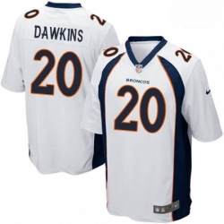 Men Nike Denver Broncos 20 Brian Dawkins Game White NFL Jersey