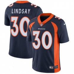 Men Nike Denver Broncos 30 Phillip Lindsay Navy Blue Alternate Vapor Untouchable Limited Player NFL Jersey