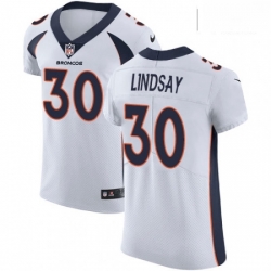 Men Nike Denver Broncos 30 Phillip Lindsay White Vapor Untouchable Elite Player NFL Jersey