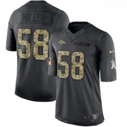 Men Nike Denver Broncos 58 Von Miller Limited Black 2016 Salute to Service NFL Jersey