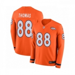 Men Nike Denver Broncos 88 Demaryius Thomas Limited Orange Therma Long Sleeve NFL Jersey