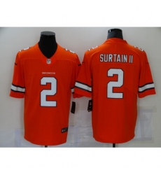 Men's Denver Broncos #2 Patrick Surtain II Nike Orange 2021 Draft First Round Pick Limited Jersey