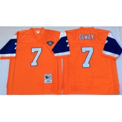 Mitchell And Ness Broncos #7 john elway orange Throwback Stitched NFL Jersey