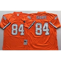 Mitchell And Ness Broncos #84 Shannon Sharpe Orange Throwback Throwback Stitched NFL Jersey