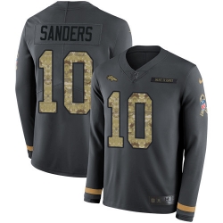 Nike Broncos 10 Emmanuel Sanders Anthracite Salute to Service Men s Stitched NFL Limited Therma Long Sleeve Jersey