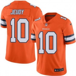 Nike Broncos 10 Jerry Jeudy Orange Men Stitched NFL Limited Rush Jersey