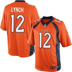 Nike Broncos #12 Paxton Lynch Orange Team Color Mens Stitched NFL Limited Jersey