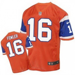 Nike Broncos #16 Bennie Fowler Orange Throwback Mens Stitched NFL Elite Jersey