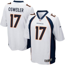 Nike Broncos #17 Brock Osweiler White Mens Stitched NFL New Elite Jersey