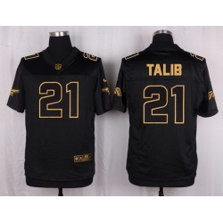 Nike Broncos #21 Aqib Talib Black Mens Stitched NFL Elite Pro Line Gold Collection Jersey