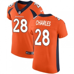 Nike Broncos #28 Jamaal Charles Orange Team Color Mens Stitched NFL Vapor Untouchable Elite Jersey