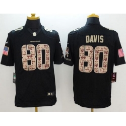 Nike Broncos #80 Vernon Davis Black Mens Stitched NFL Limited Salute to Service Jersey