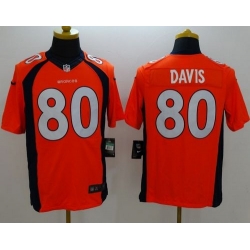 Nike Broncos #80 Vernon Davis Orange Team Color Mens Stitched NFL New Limited Jersey