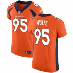 Nike Broncos #95 Derek Wolfe Orange Team Color Mens Stitched NFL Vapor Untouchable Elite Jersey