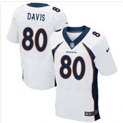 Nike Denver Broncos #80 Vernon Davis White Men 27s Stitched NFL New Elite Jersey